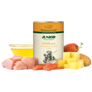 Hubertus Gold Junior Huhn pur mit Kartoffeln und Karotten