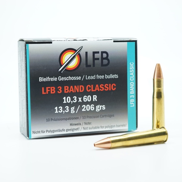 Jagdmunition LFB 3 Band Classic Kaliber 10.3x60 R 13.3g bleifreie Geschosse