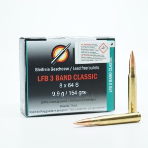 Jagdmunition LFB 3 Band Classic Kaliber 8x64 S 9.9g bleifreie Geschosse