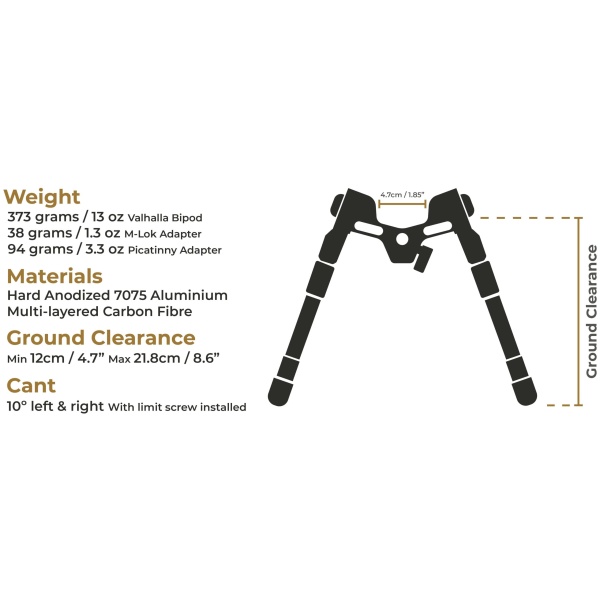 Spartan Valhalla Bipod Standard inkl. Adapter