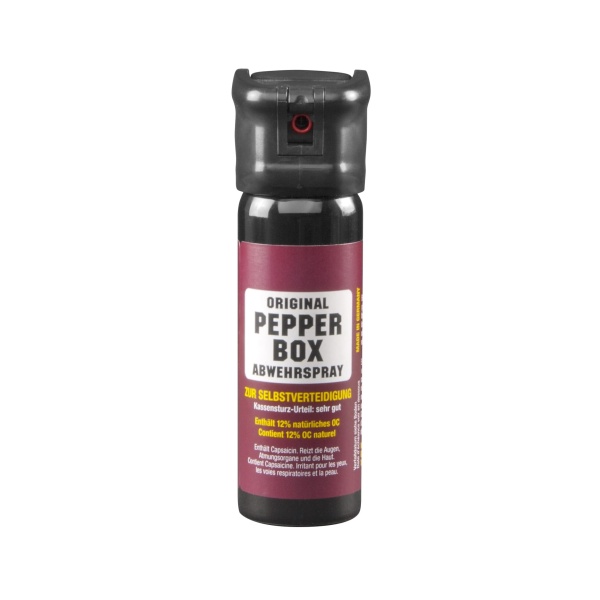 Pfefferspray Pepper-Box gross mit Nebel und Flip-Top Kappe