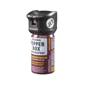 Pfefferspray Pepper-Box klein mit Strahl und Flip-Top Kappe