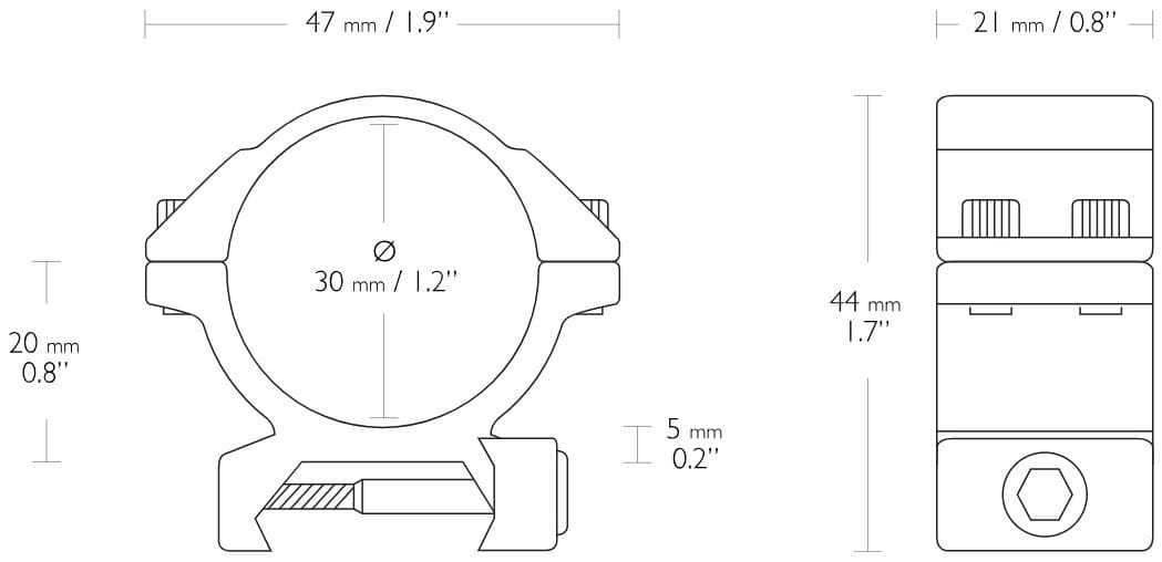 thumbnail image 2 of Match-Grade Aluminum Rear Iron Sight - Picatinny / Weaver (DB TAC) 2 of 5