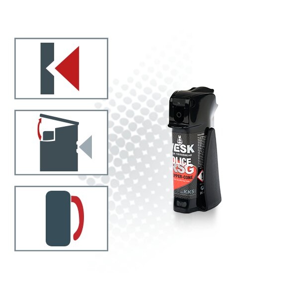 Pfefferspray VESK RSG Police Pocket mit Clip 20 ml Breitstrahl