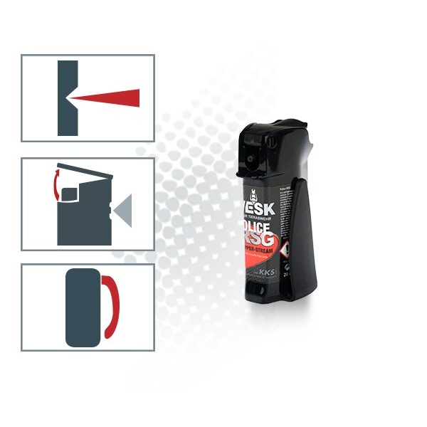 Pfefferspray VESK RSG Police Pocket mit Clip 20 Weitstrahl