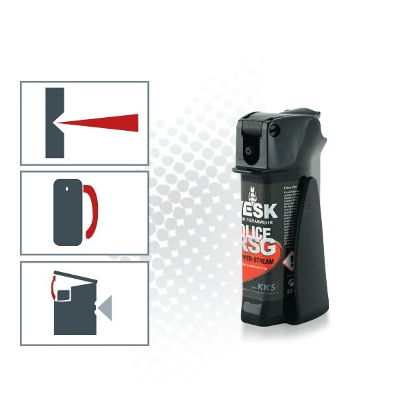 Pfefferspray VESK RSG Police Pocket mit Clip 30 ml Weitstrahl