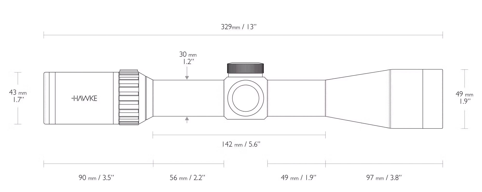 Hawke Zielfernrohr VANTAGE 30 WA 4-12x42 6.5 Creedmoor Marksmann (12x)