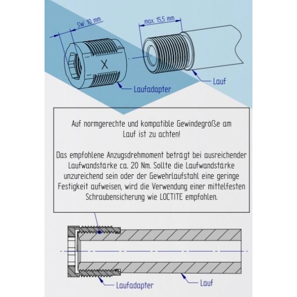 WHED i-SWIFT Laufadapter auf Sondergewinde i-Swift