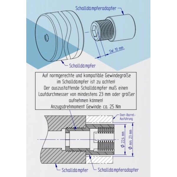 WHED i-SWIFT Schalldämpferadapter M18x1 auf i-SWIFT