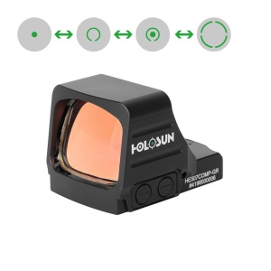 Holosun Reflexvisier HE507COMP-GR mit grünem CRS Wechselabsehen: 2MOA Dot mit 8 / 20 / 32MOA Circledot und 8 / 20 / 32MOA Circle