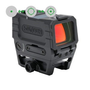 Holosun Reflexvisier AEMS-EVO-GR mit grünem Wechselabsehen: 2MOA Dot & 65MOA Circledot