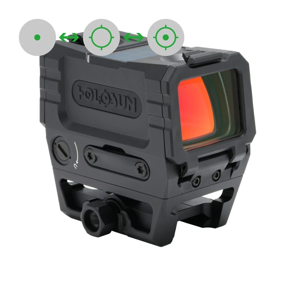 Holosun Reflexvisier AEMS-EVO-GR mit grünem Wechselabsehen: 2MOA Dot & 65MOA Circledot