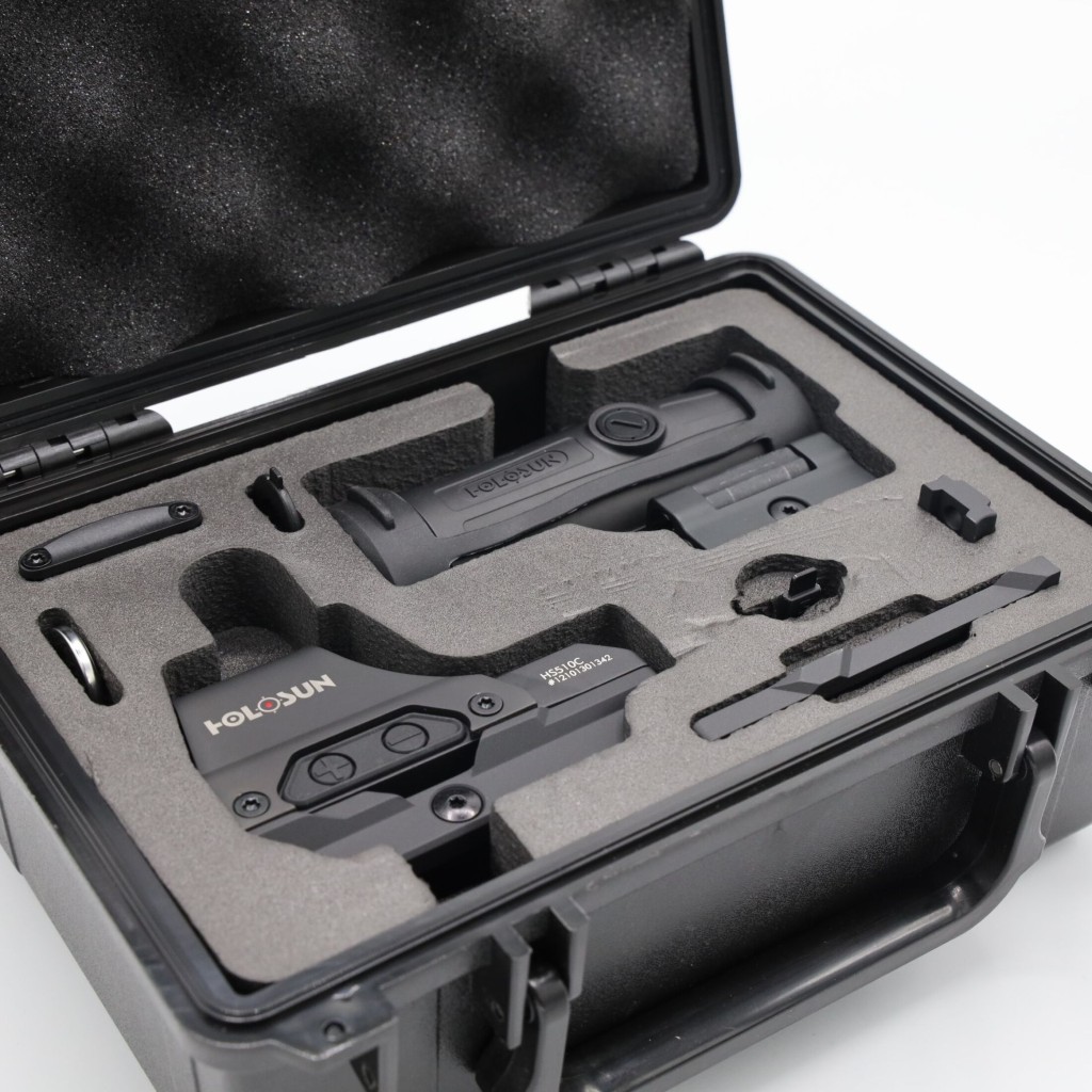 Holosun Set, Holosun Reflexvisier, Modell HS510C-RD mit rotem Wechselabsehen: 2MOA Dot, 65MOA Circledot & 65MOA Circle und Magnifier HM3X