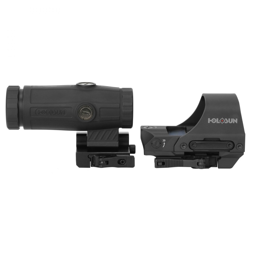 Holosun Set, Holosun Reflexvisier, Modell HS510C-RD mit rotem Wechselabsehen: 2MOA Dot, 65MOA Circledot & 65MOA Circle und Magnifier HM3X