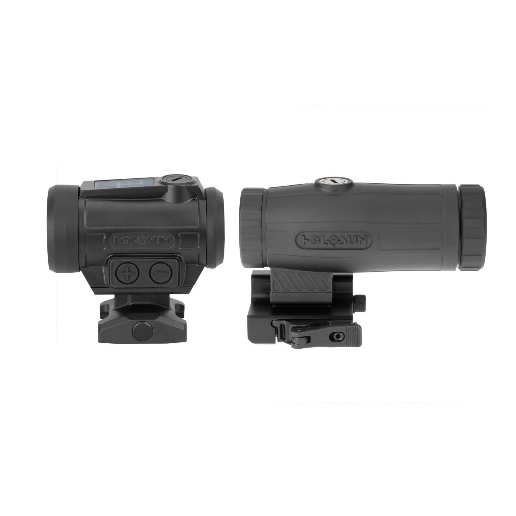 Holosun Set, Reflexvisier, Modell ARO-EVO-SPR-RD mit rotem Wechselabsehen: 2MOA Dot & 65MOA Circledot oder SPR-2MOA Dot & SPR-65MOA Circledot und Magnifier HM3X