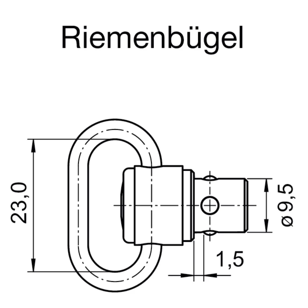 Halder Push & Go Riemenbügel QD (Quick Detach) Ausführung 9.5 mm